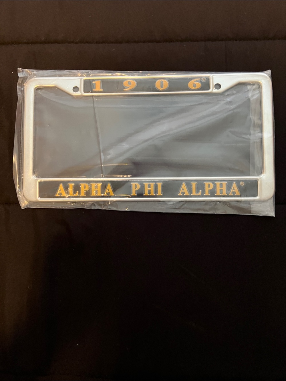 Alpha Phi Alpha 1906 License Plate Frame - Black & Gold